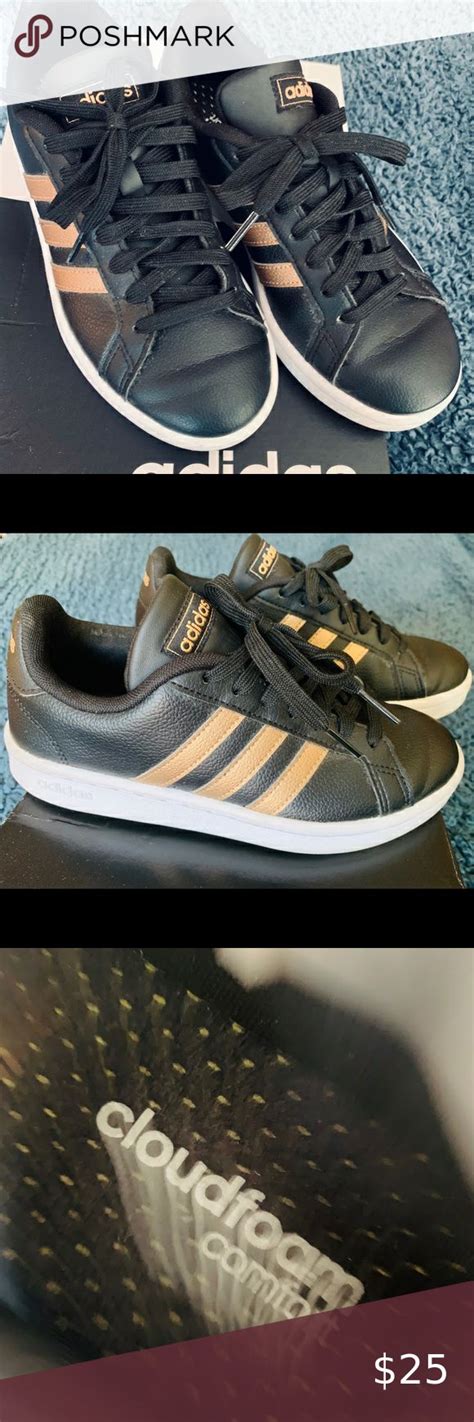 adidas black with gold stripes.